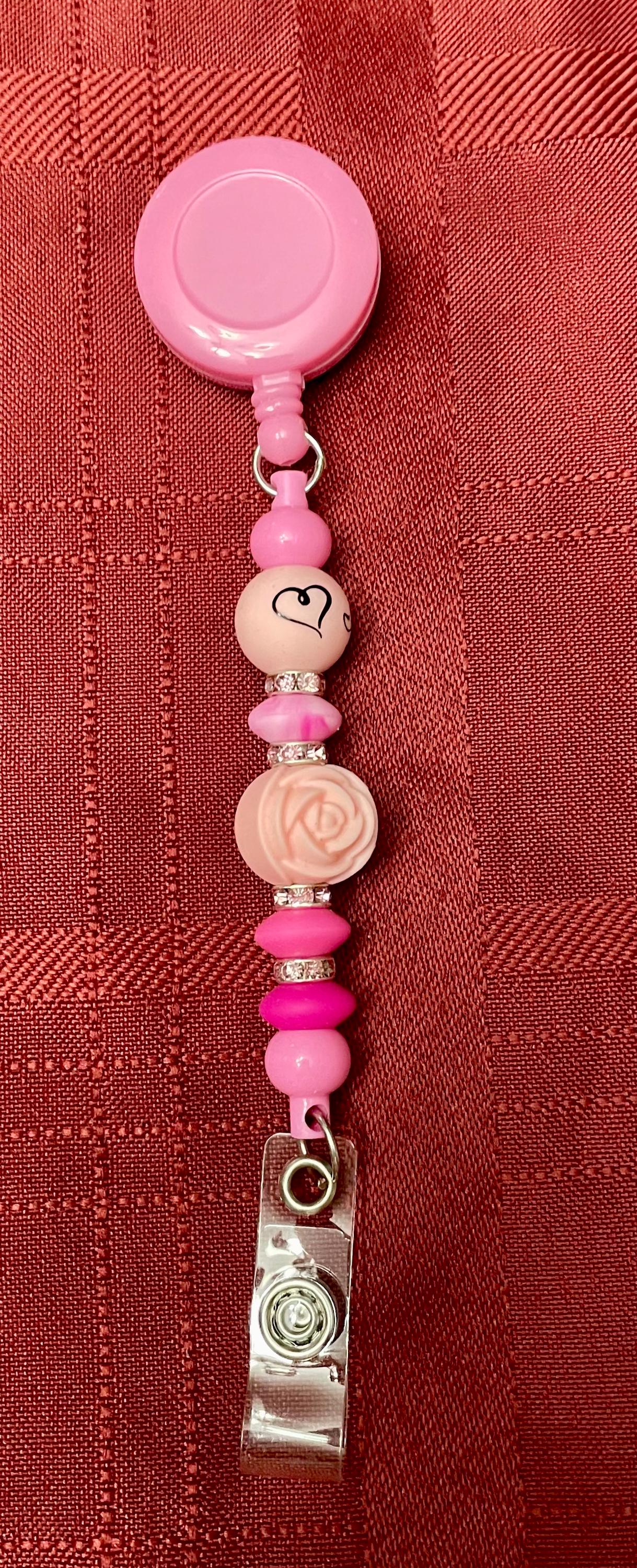 Colorful beaded badge reel