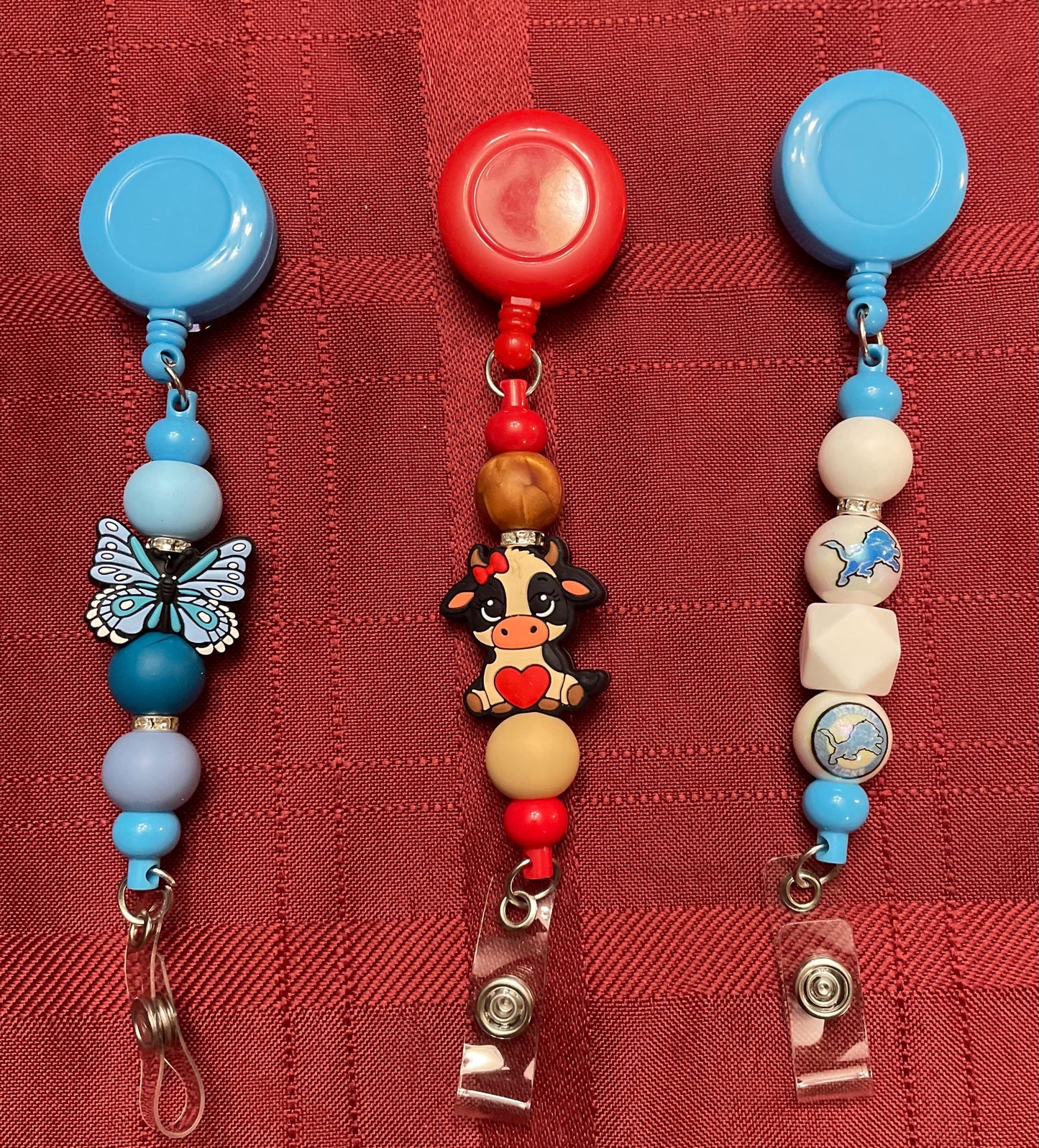 Colorful beaded badge reel