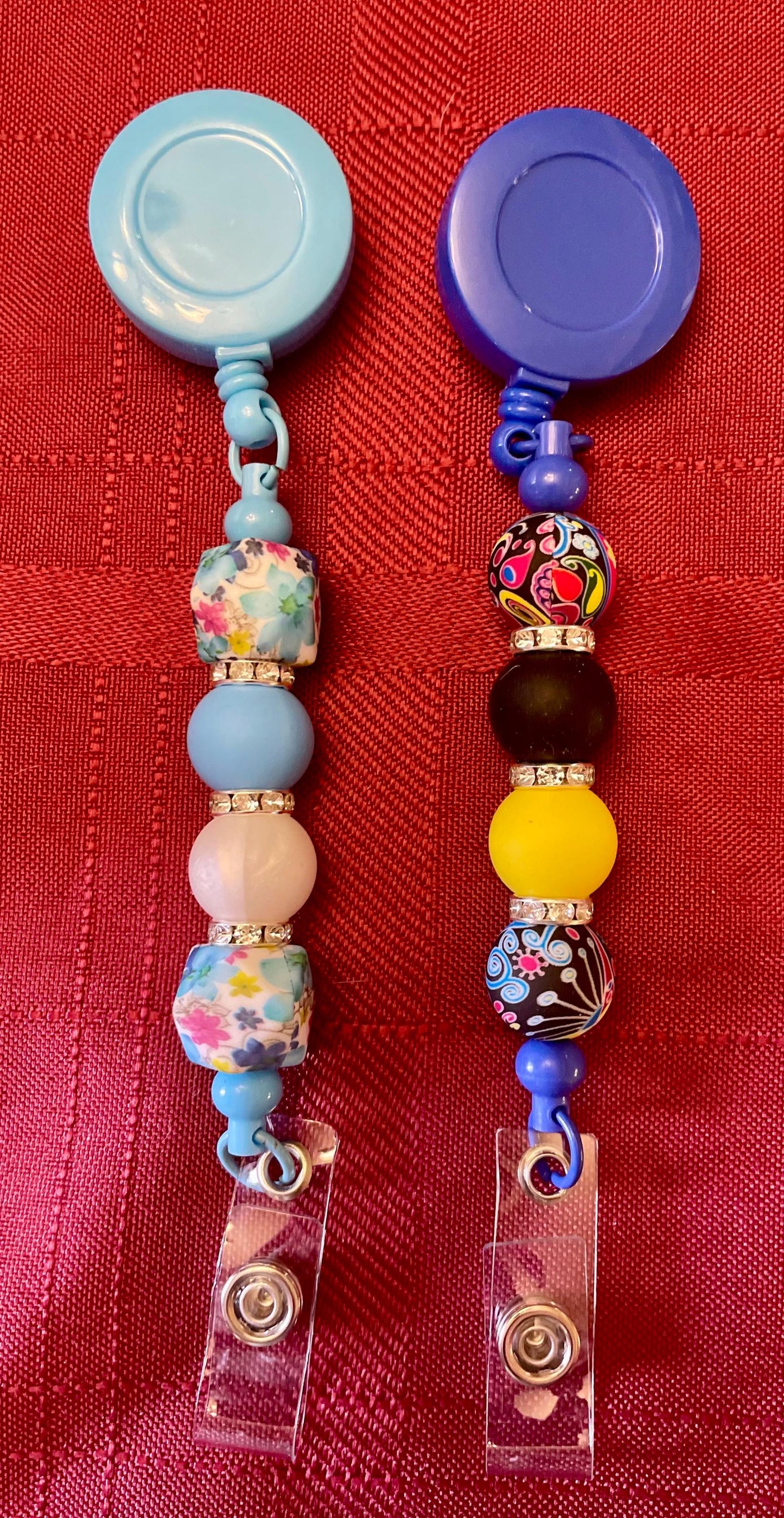 Colorful beaded badge reels