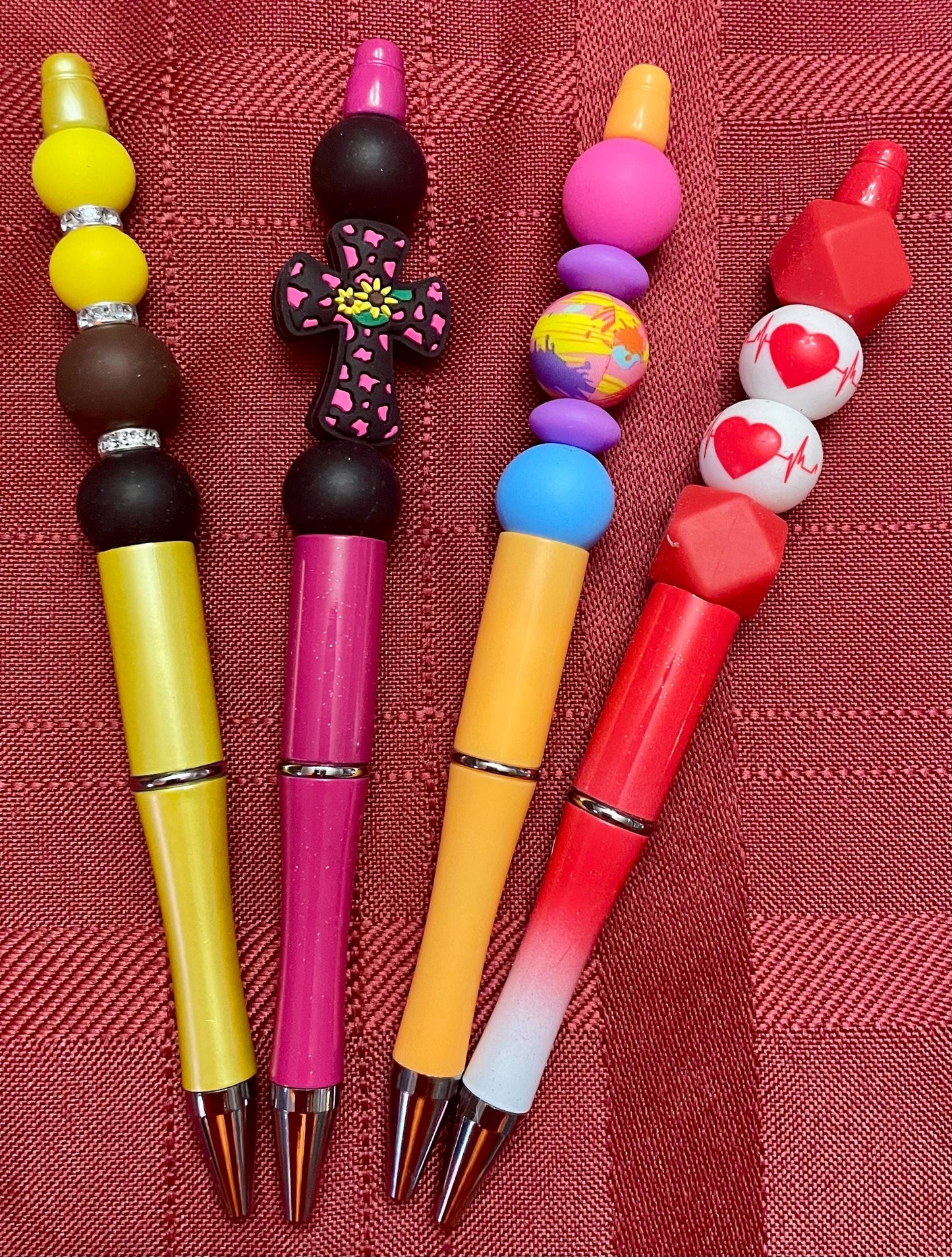 Beaded Pens: Colorful Designs, Black Ink Writing Tool