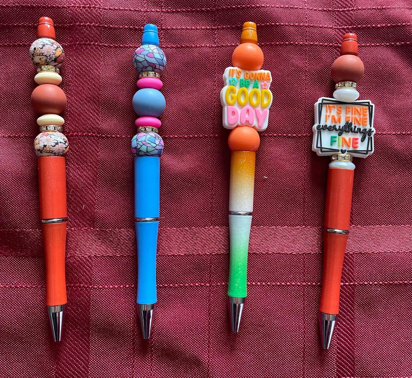 Beaded Pens with Colorful Designs – Black Ink Writing Tool