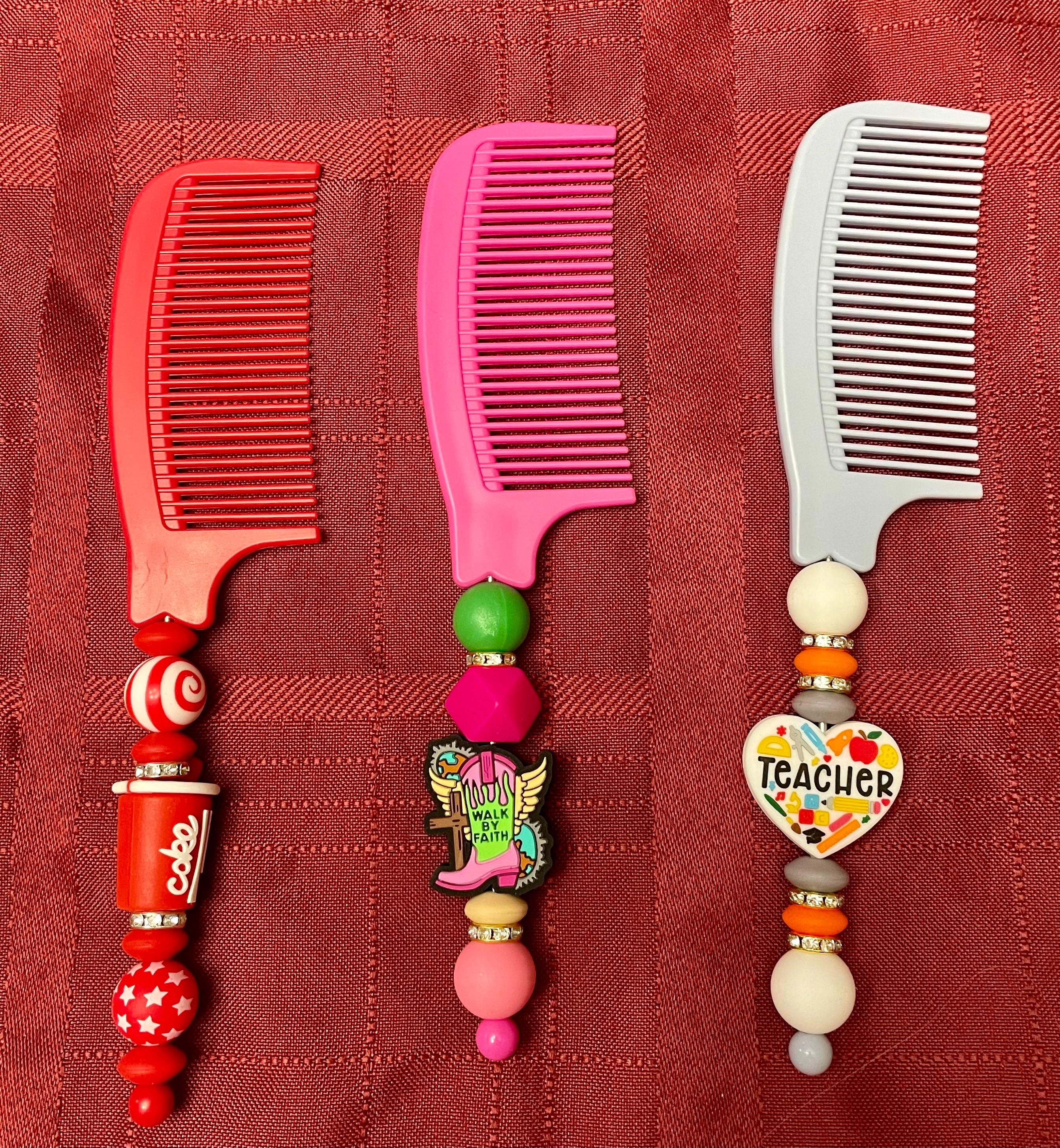 Beaded hair combs