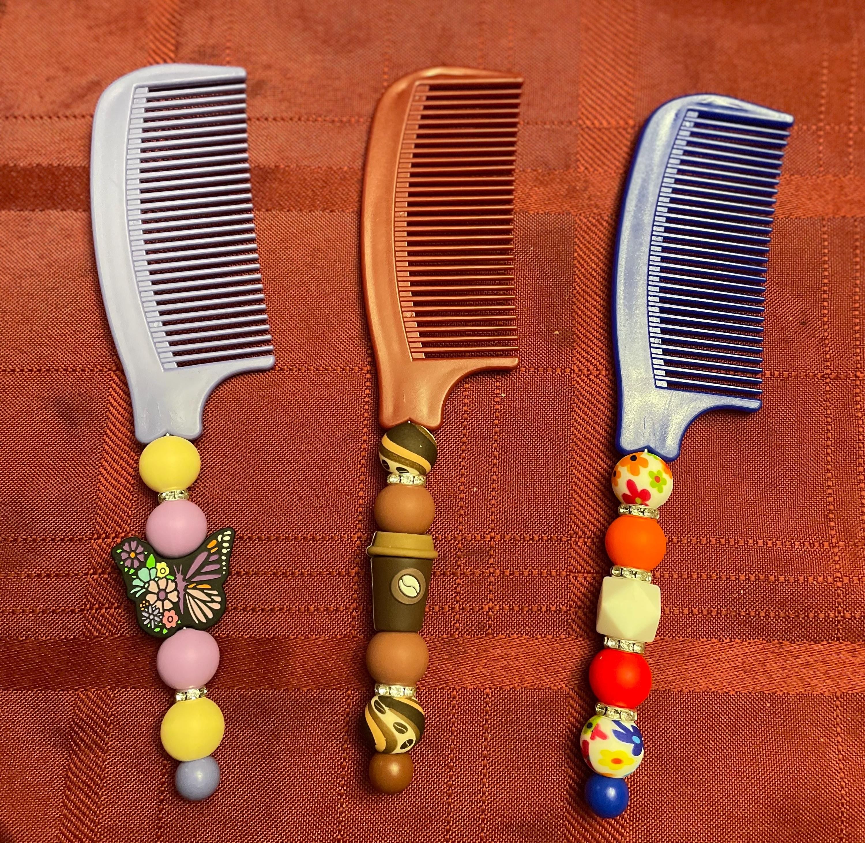 Beaded hair combs