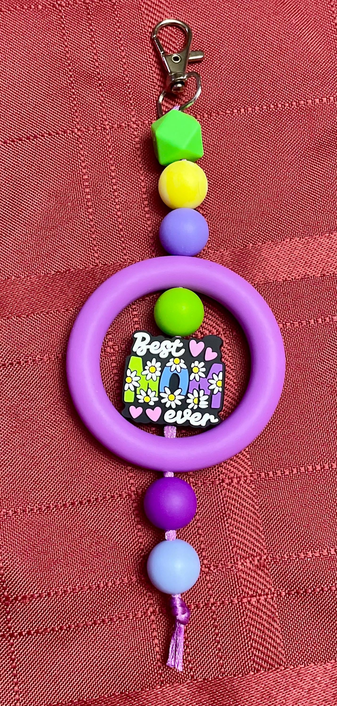 Beaded Keychains with large focal bead.