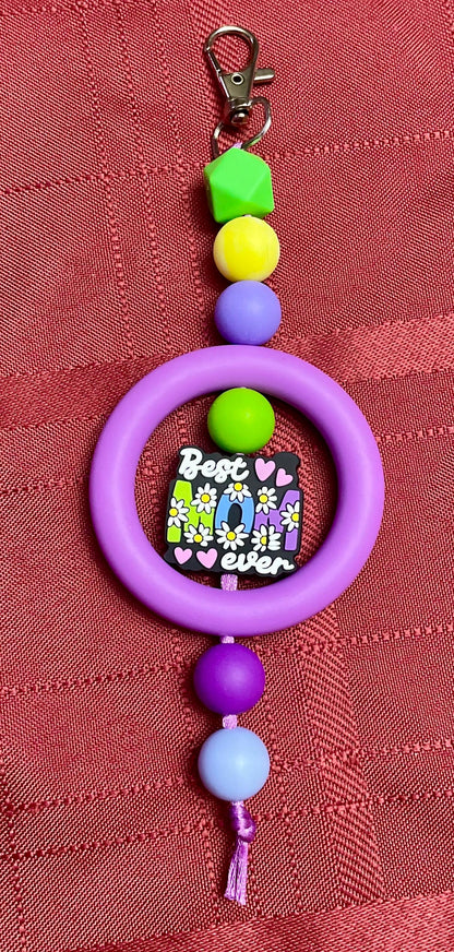 Beaded Keychains with large focal bead.