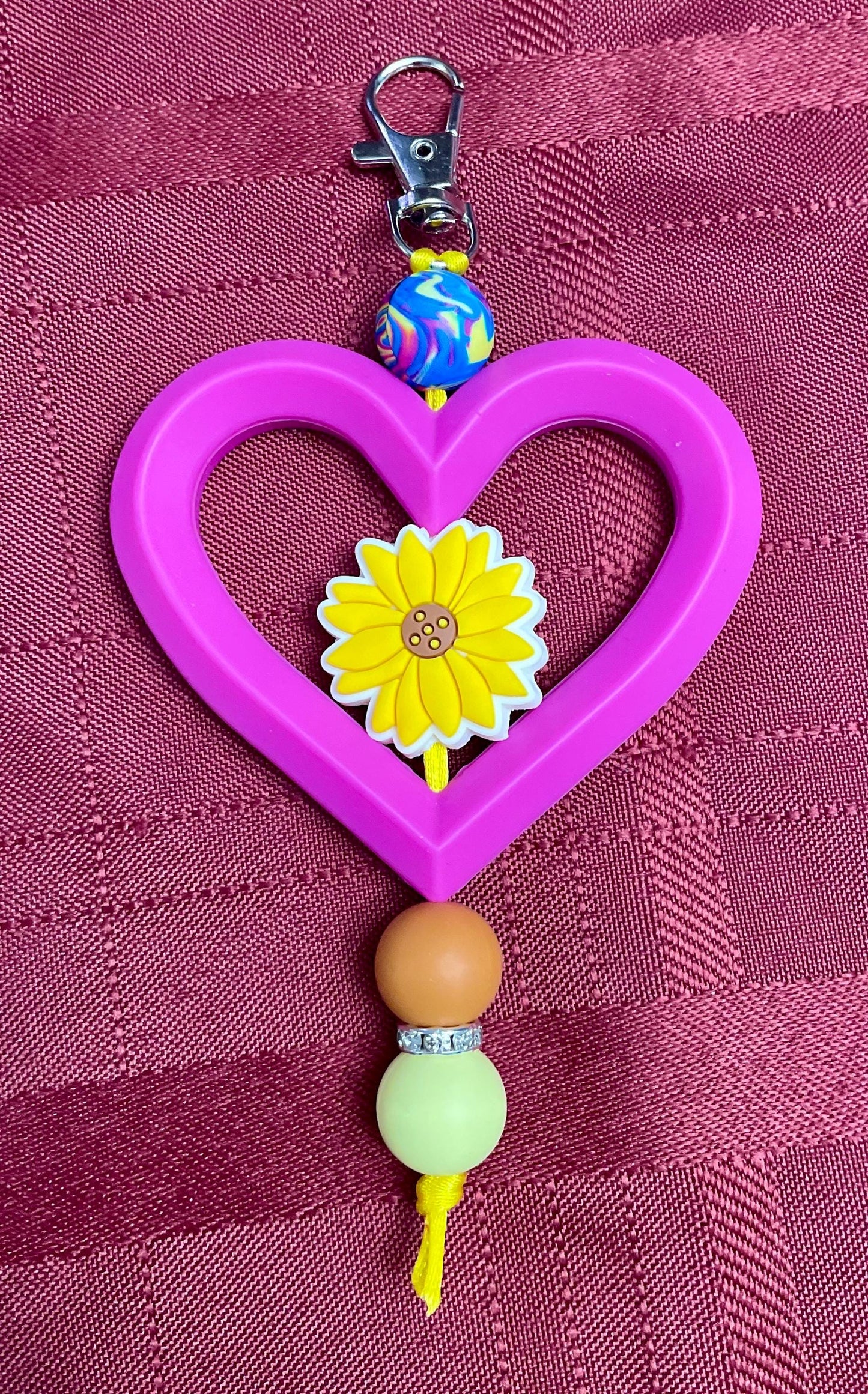 Beaded Keychains with large focal bead.