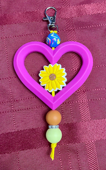 Beaded Keychains with large focal bead.