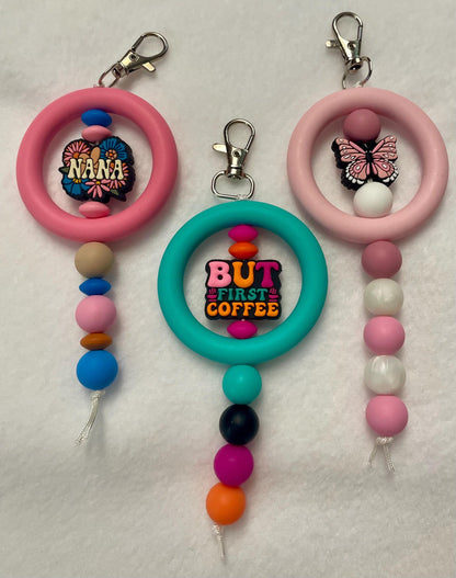 Beaded Keychains with large focal bead.