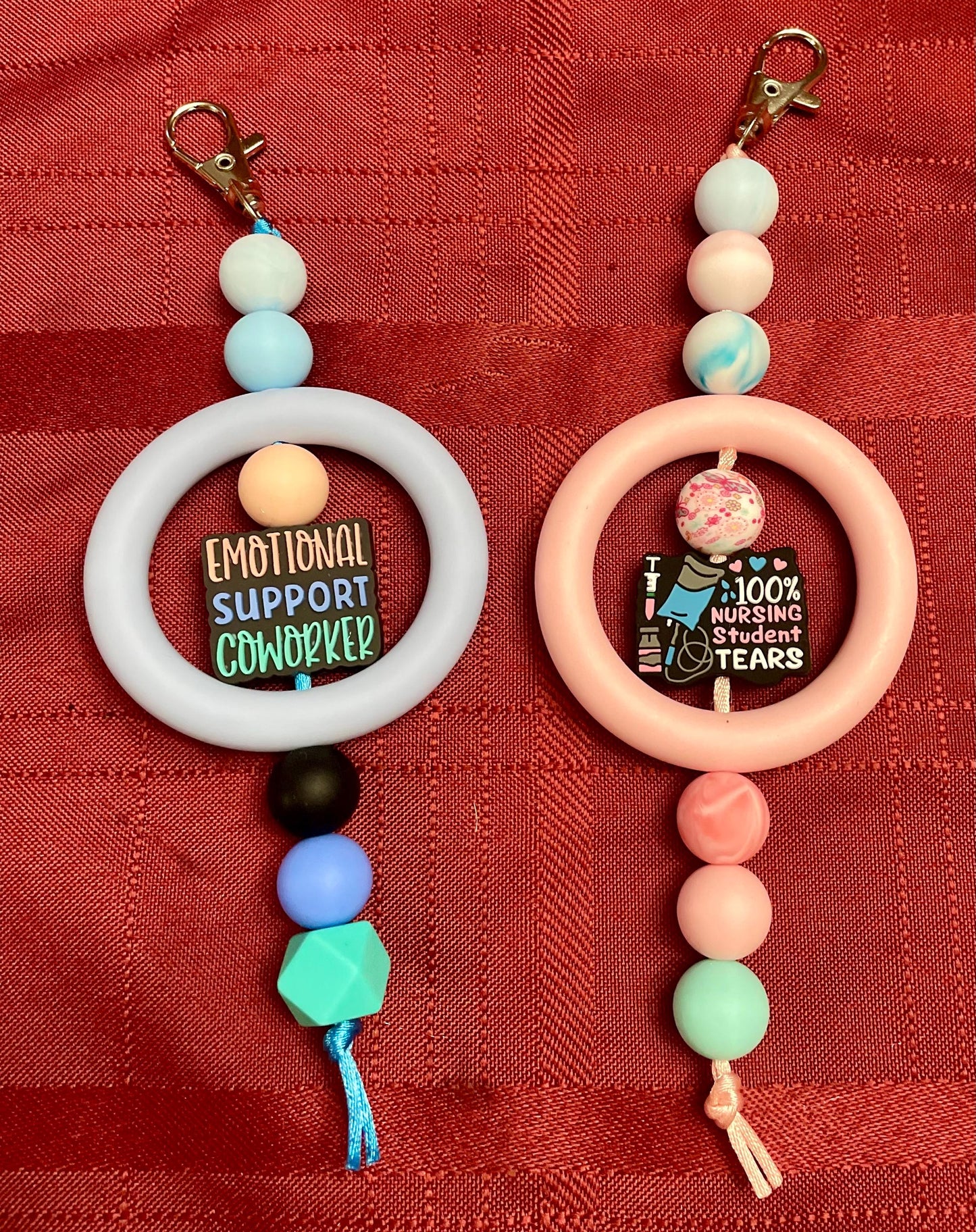 Beaded Keychains with large focal bead.