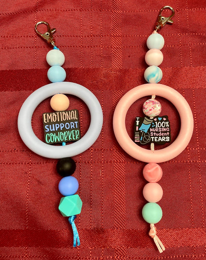 Beaded Keychains with large focal bead.