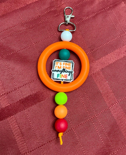 Beaded Keychains with large focal bead.