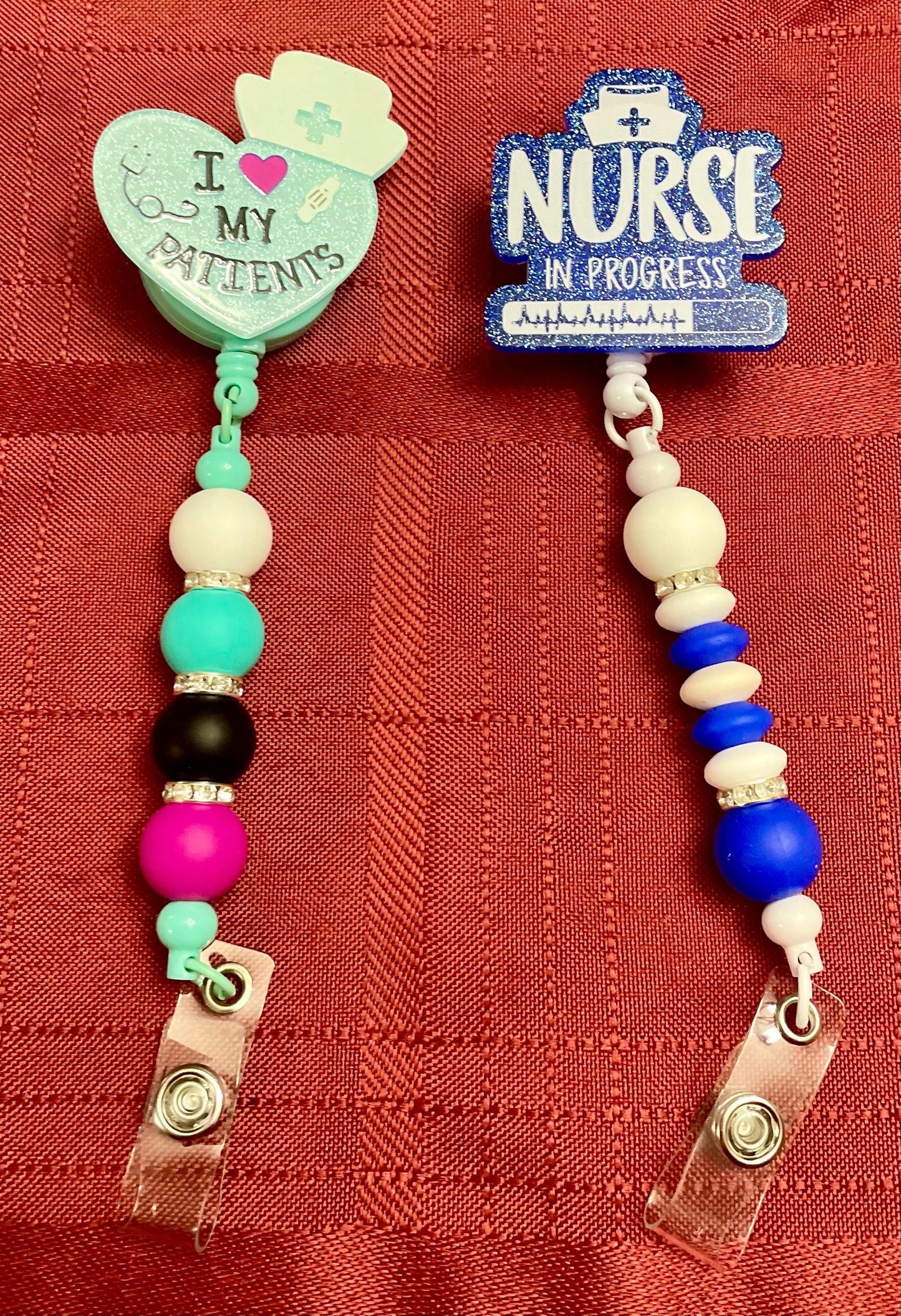 Colorful beaded badge reel