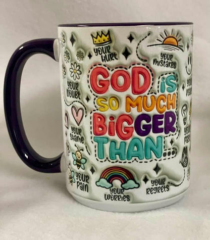 Enjoy a hot or cold drink in my 15 oz coffee mug.