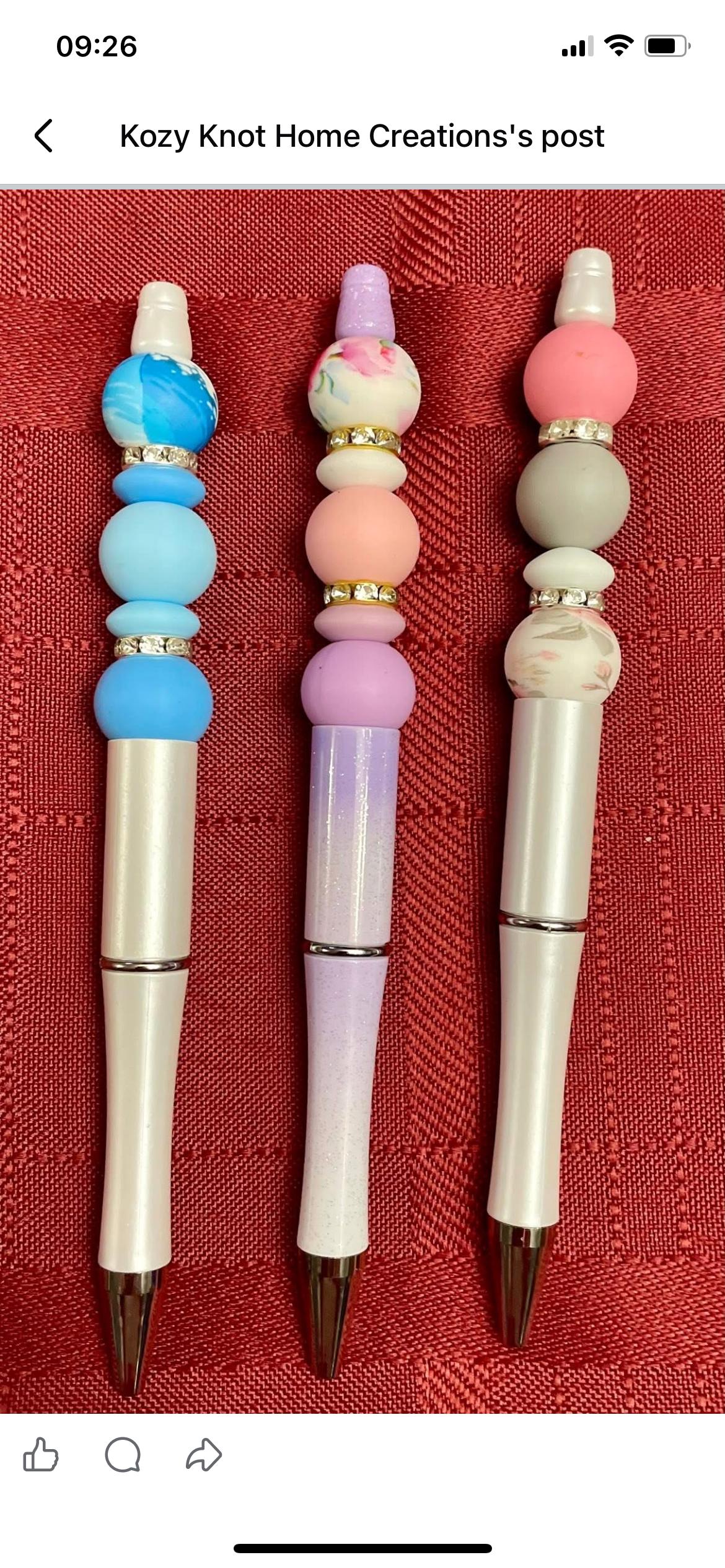 Beaded Pens: Colorful Handmade Writing Utensils (Black Ink)