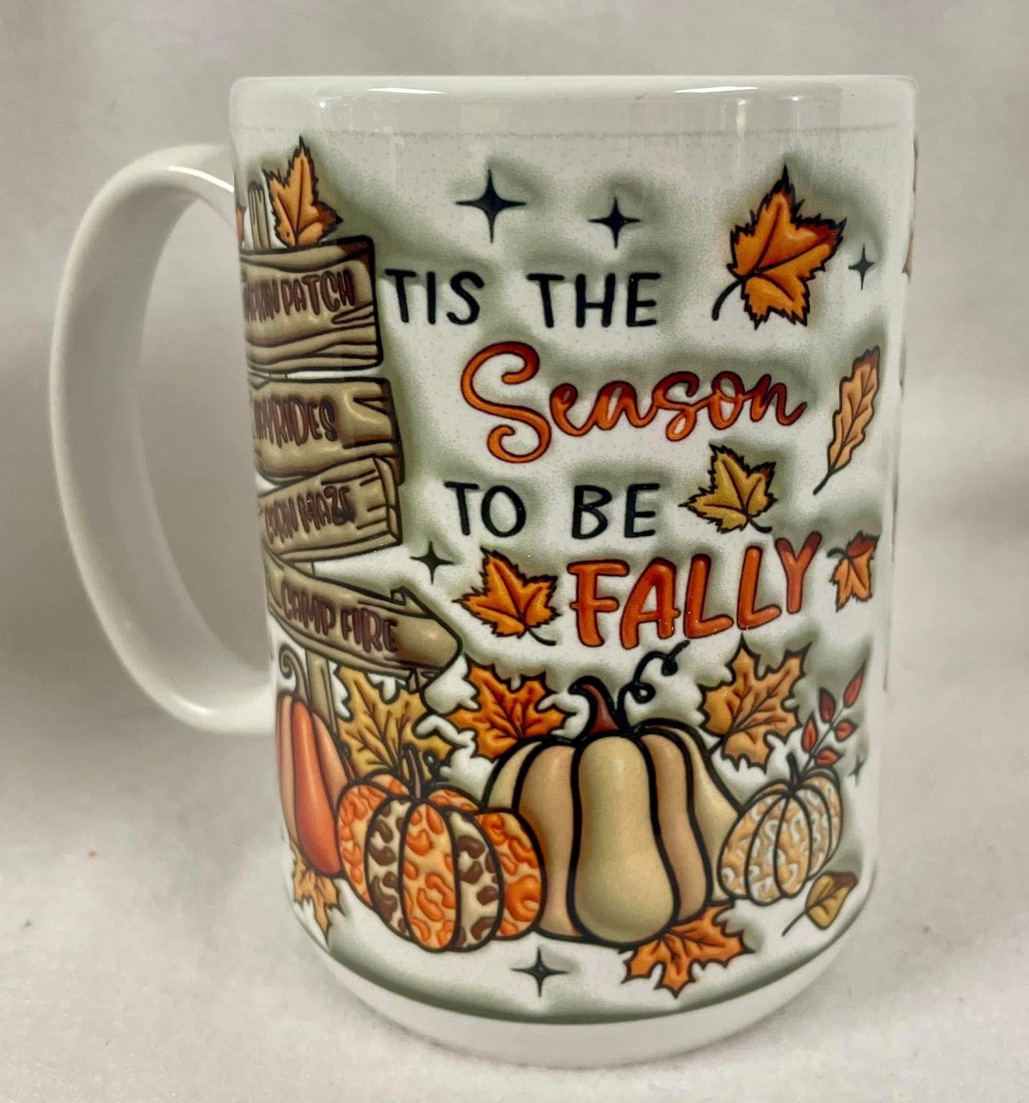 Enjoy a hot or cold drink in my 15 oz coffee mug.